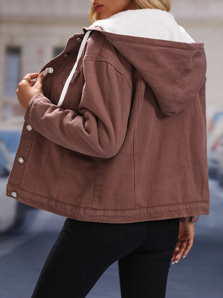 Léontine | Veste chaude à capuche pour femme, style polaire décontracté