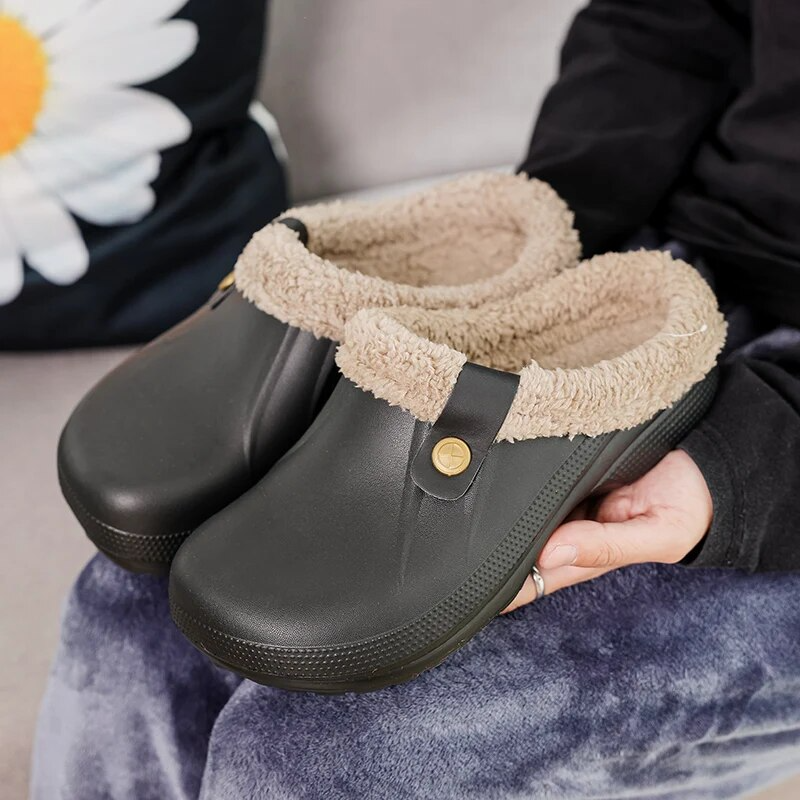 Carolin | Elegant Clogs Aus Kunstfell für damen